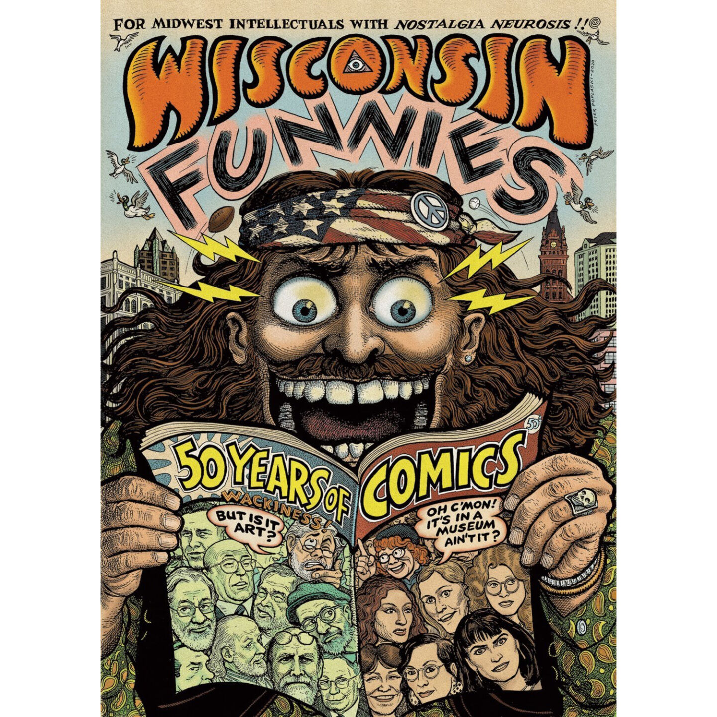Museum of Wisconsin Art Peter Poplaski Wisconsin Funnies Poster
